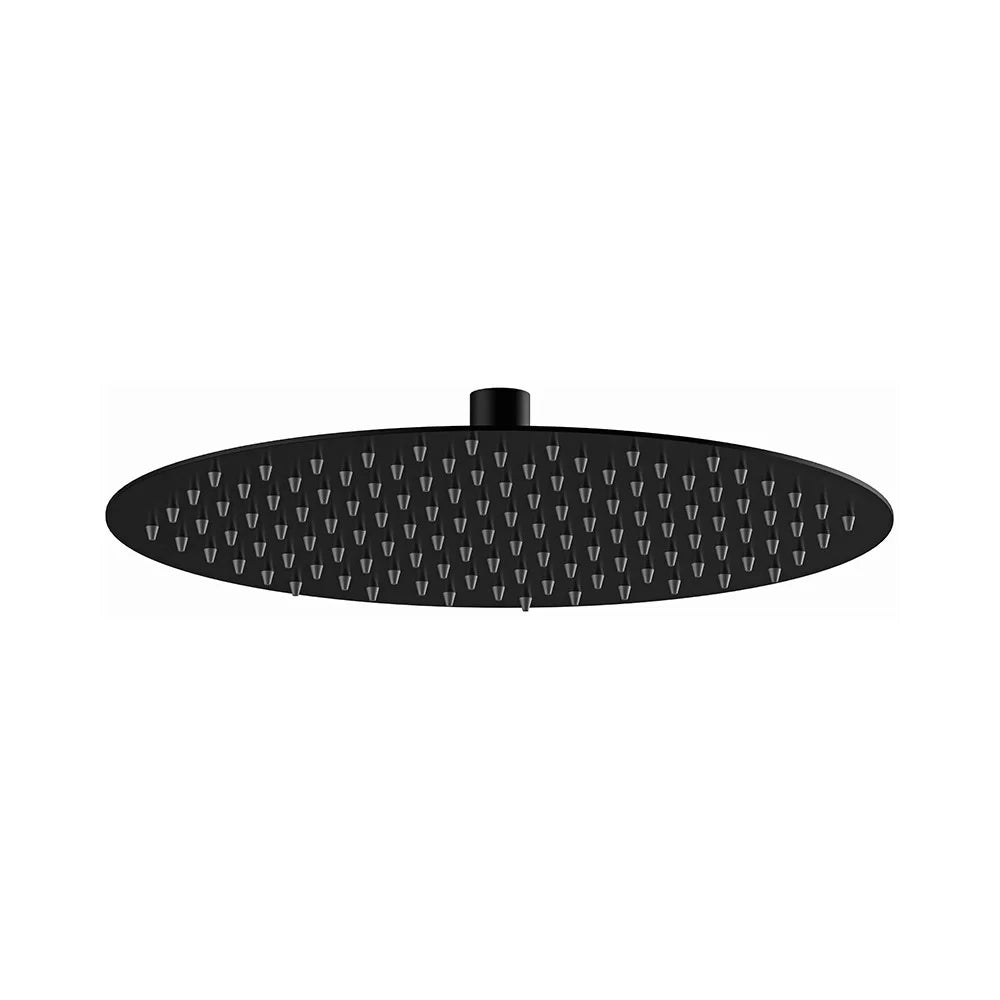 Soffione doccia tondo ultrapiatto nero opaco in acciaio inox