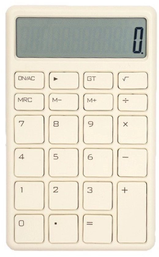 Calcolatore in Beige per Ufficio e Scuola - LCD Chiara - Doppia Alimentazione - Per Ufficio e Istruzione Superiore