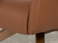 Poltrona girevole in ecopelle marrone