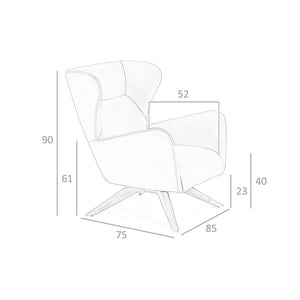 Poltrona girevole in ecopelle marrone