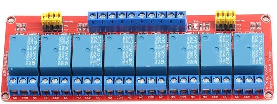 Modulo di Relais 8 canali - Collegamento Opto 24 V - Progettazione di Interfaccia Umana - Termine di Uscita di Relais - Connessione Diretta - Compatto per l'Utente - Modulo di Scambio