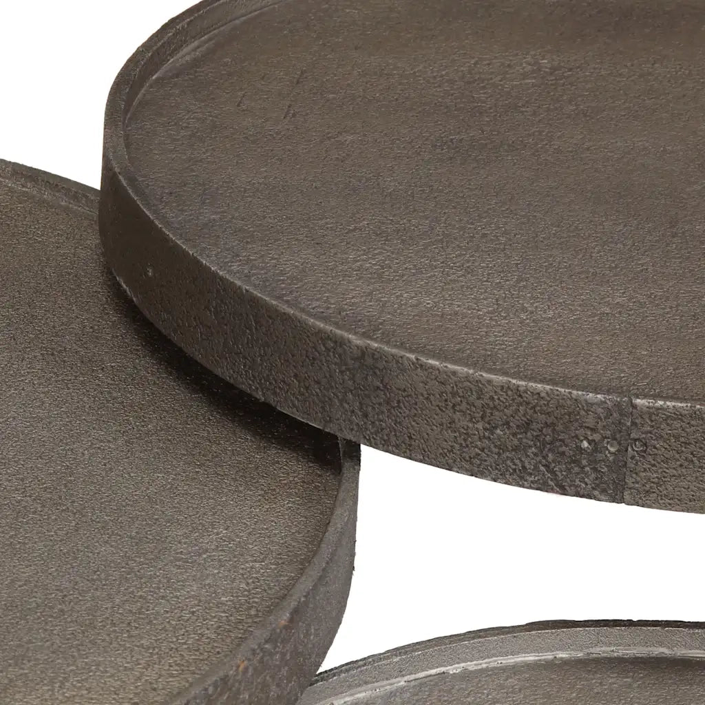 Tavolini da Salotto 3 pz Argento in Legno Multistrato 373641