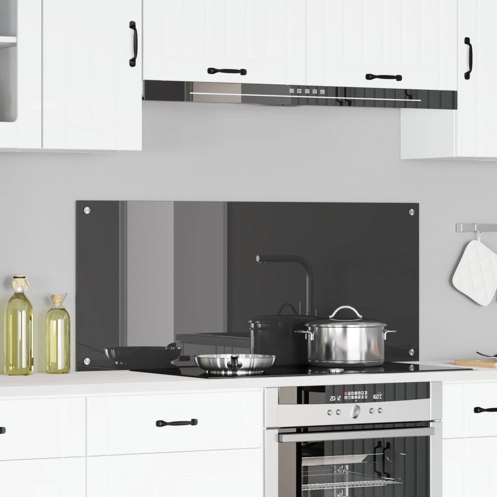 Schienale da Cucina Grigio Scuro 120x50x0,6 cm in Vetro Temperato -