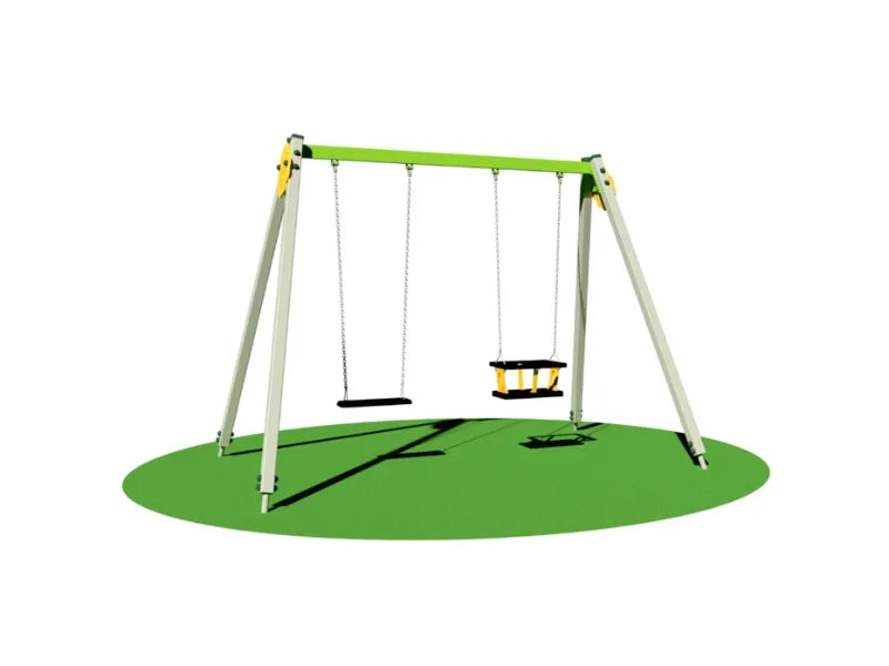 Altalena Luri 2 posti 950 Giochipark acciaio e alluminio sedili variabili - Piano/gabbia
