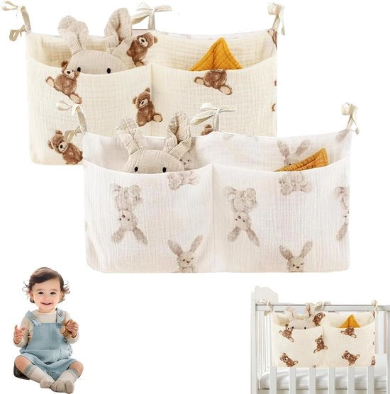 Organizzatore per lettini per bambini con motivi animali, 2 pezzi