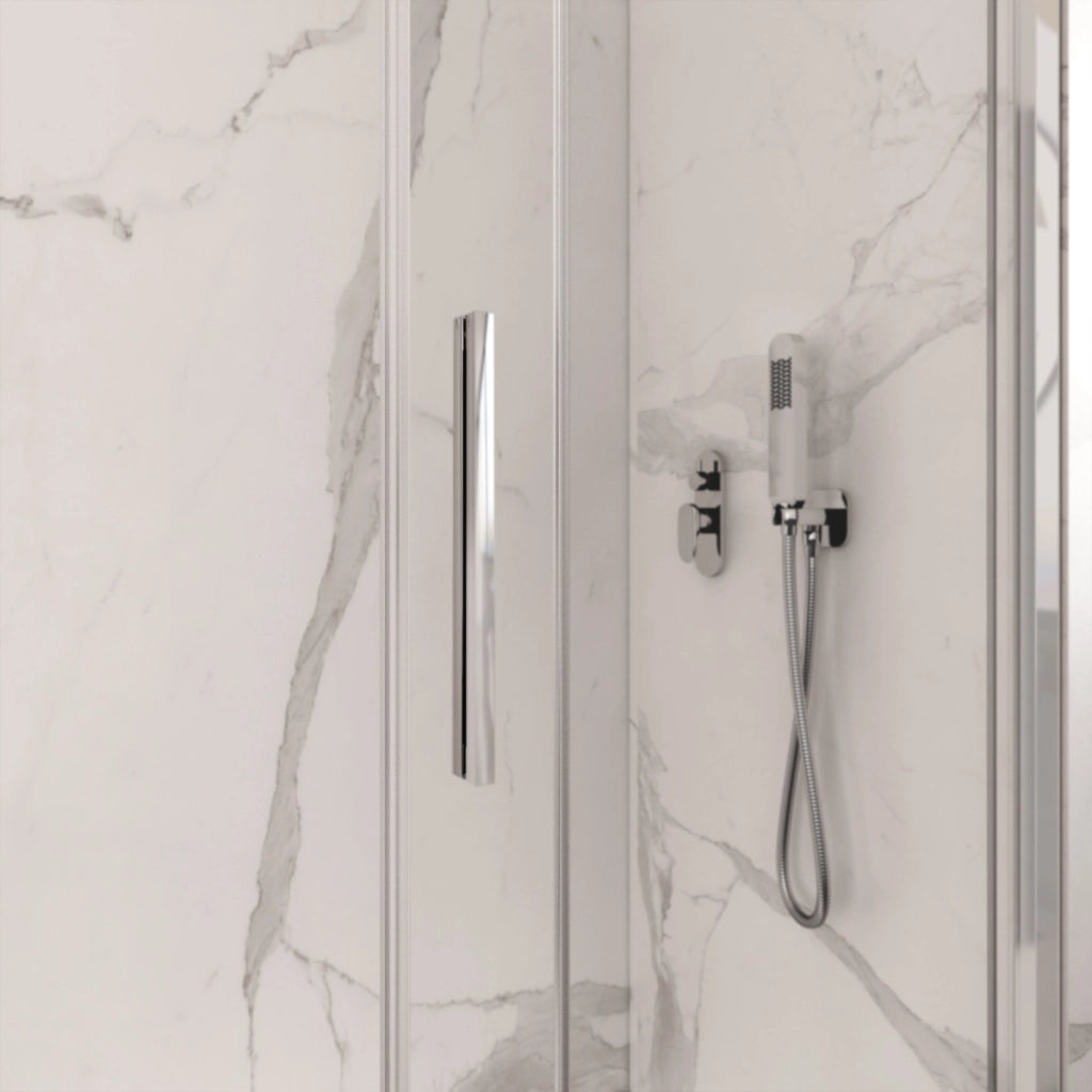 Box doccia tre lati scorrevole cristallo 6mm h195 lagoa-trio, misura 80x170x80