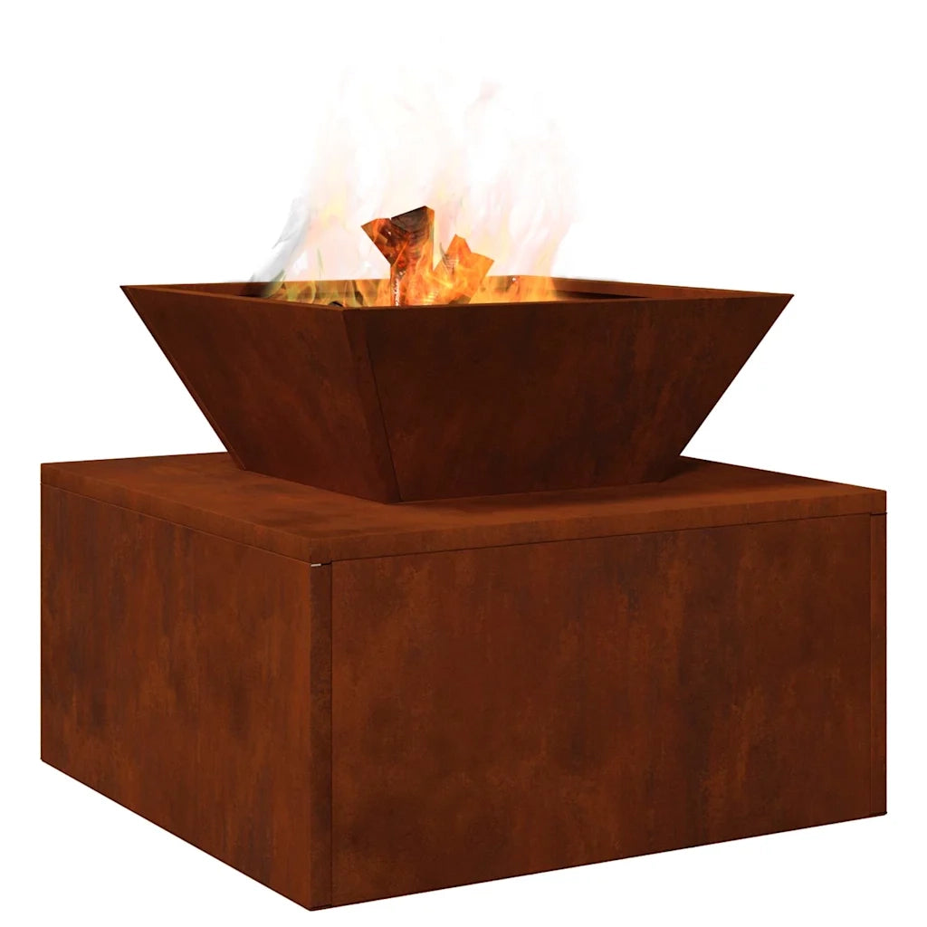 vidaXL Focolare Ruggine 50 x 50 x 40 cm acciaio corten