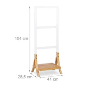 Portasciugamani da terra con 3 barre e bracci in legno bianco 13_0002273