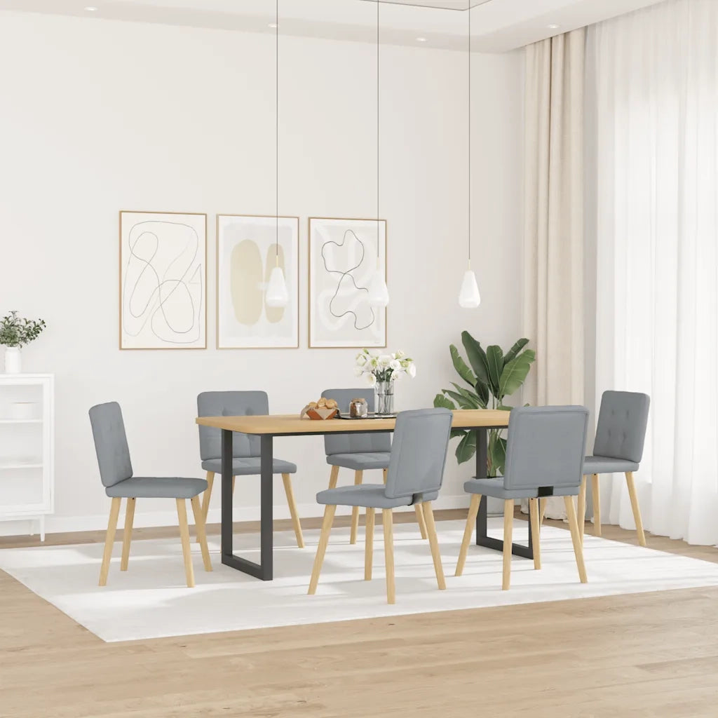 vidaXL Sedie da Pranzo 6 pz Grigio Chiaro in Tessuto