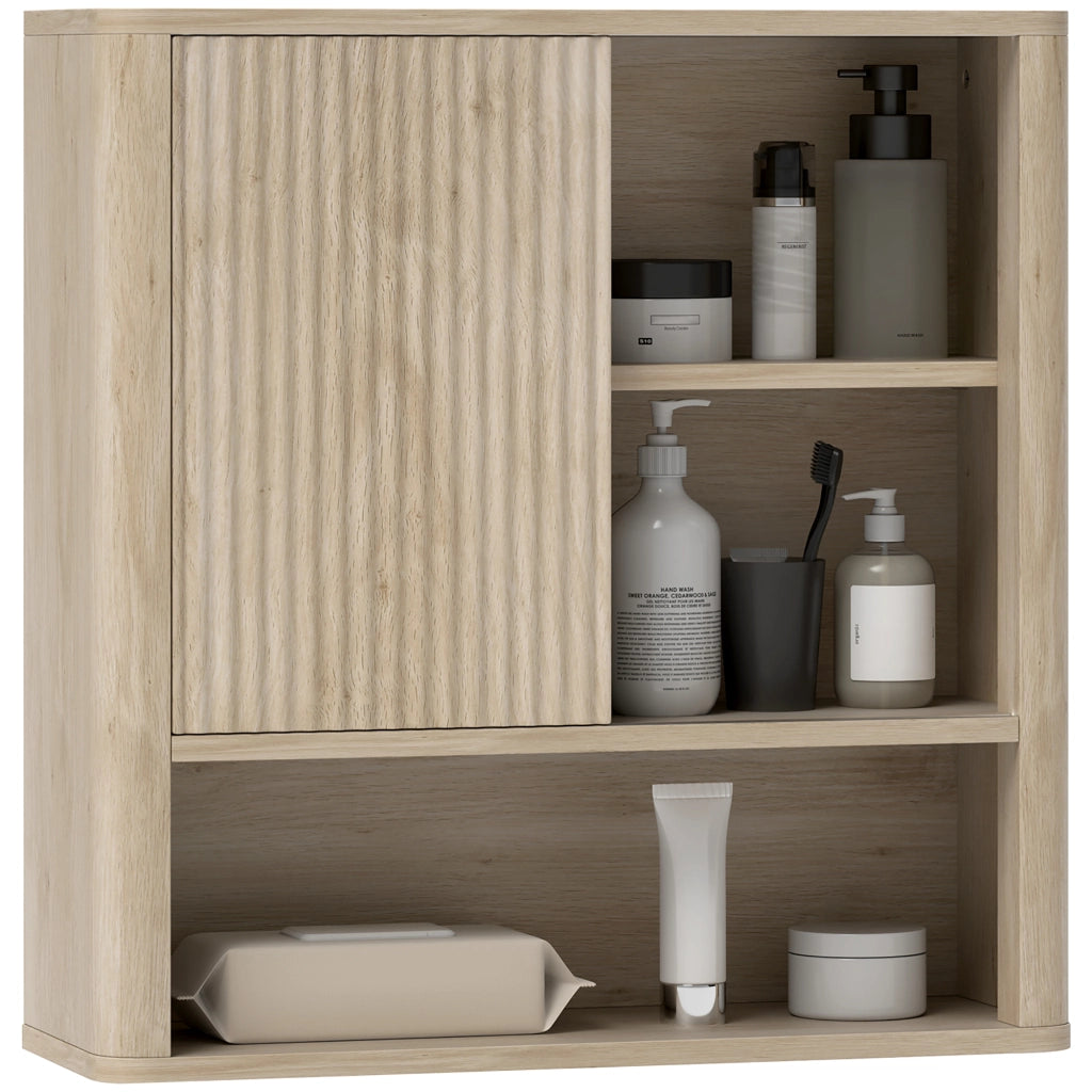 Mobile Pensile da Bagno con Ante Scorrevoli ¨C Xylo ¨C Bianco 60x20x62 cm 5 Ripiani