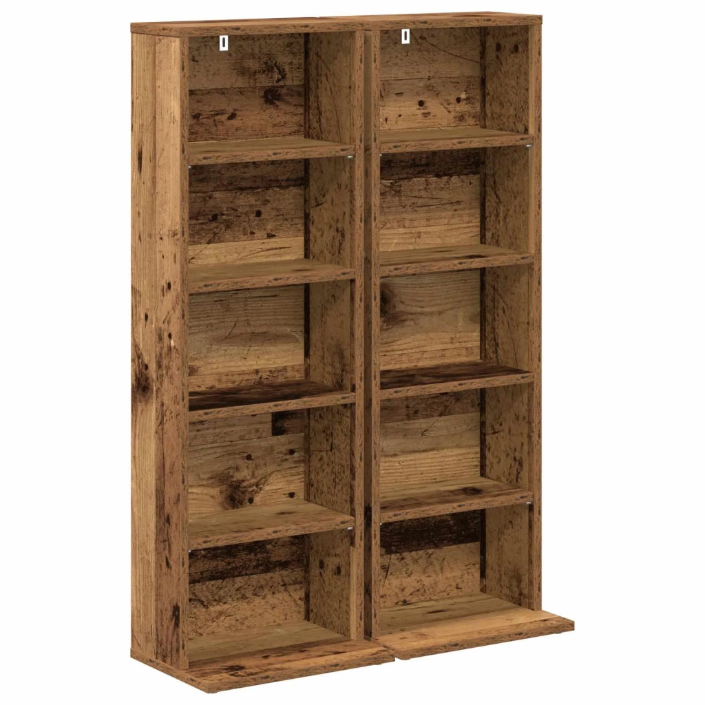 Mobile per CD 2 pz Legno antico 33 x 23,5 x 97,5 cm 8012703
