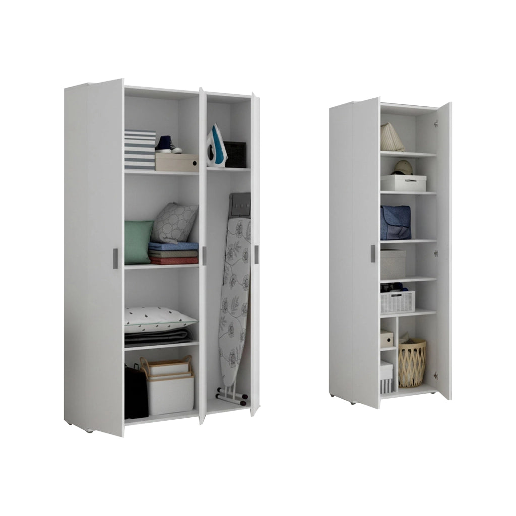 Brumano, Armadio Multiuso Grande Modulabile, 177x190h cm Bianco