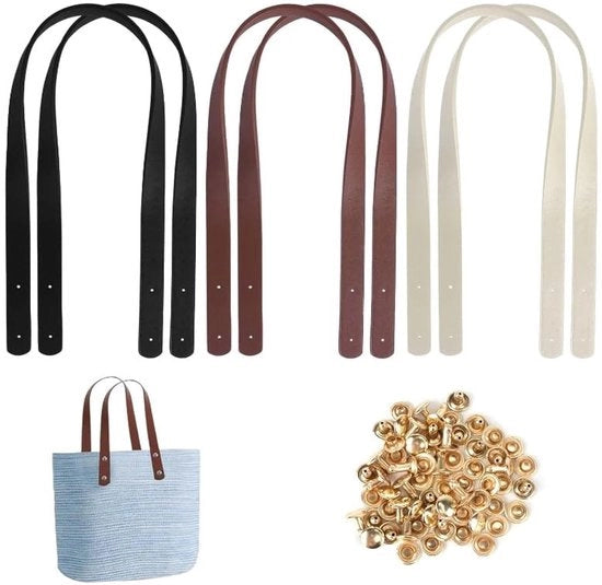 Reggisacco universale per borse 60 cm - 6 cerniere - manico - chiodi in pelle - regolabile - adatto a diverse tasche - cinturino per spalla