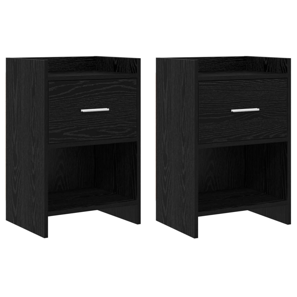 Comodini 2 pcs Rovere Nero 40 x 30 x 60 cm Legno ingegnerizzato 8010982