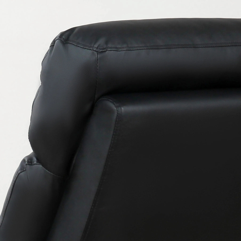 EasyComfort Poltrona Relax Reclinabile, Regolabile ed Ergonomica, in Pelle PU con Imbottitura, per Casa e Ufficio, 65x92x100 cm, Nera