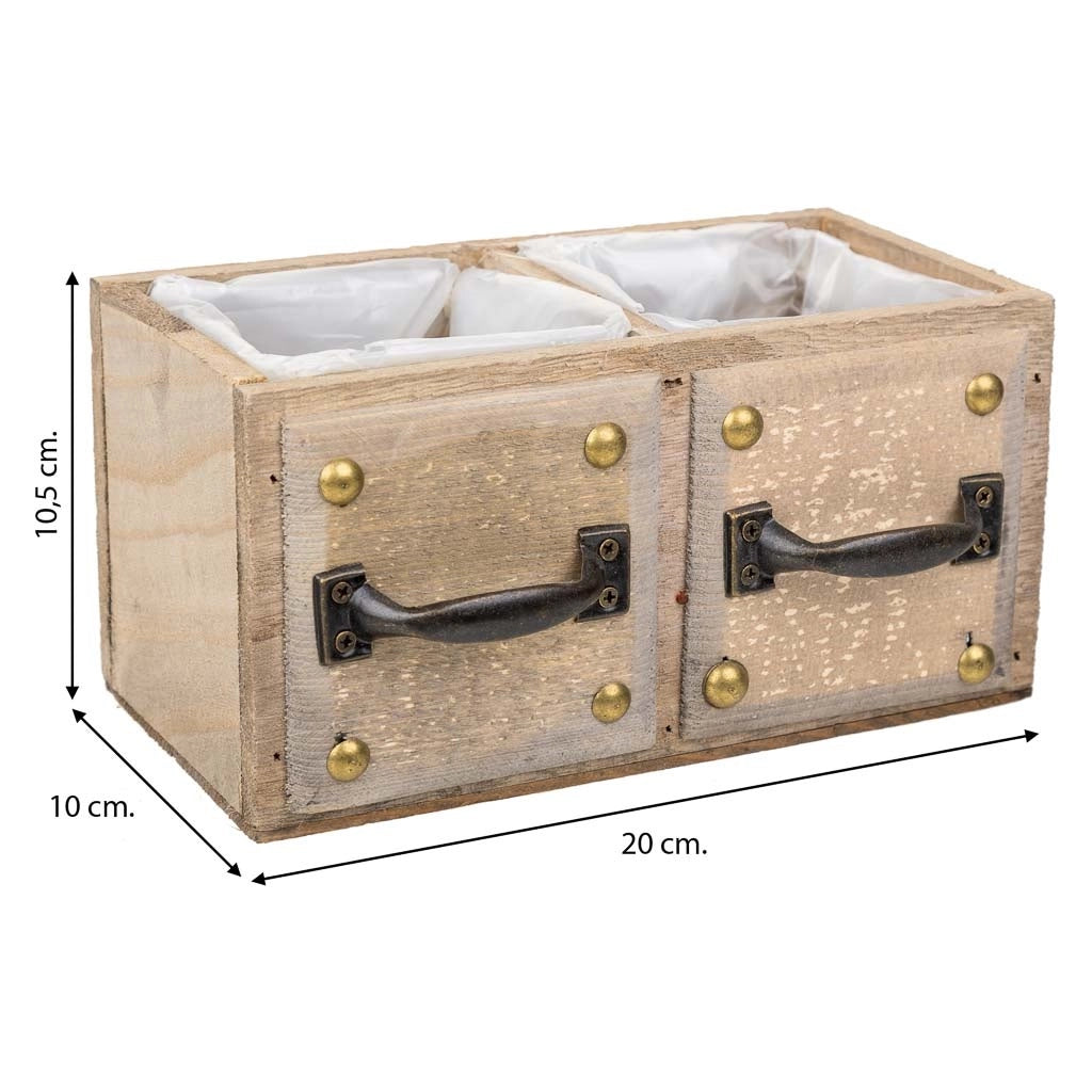 Cassetto in legno marrone 20x10x10,5h