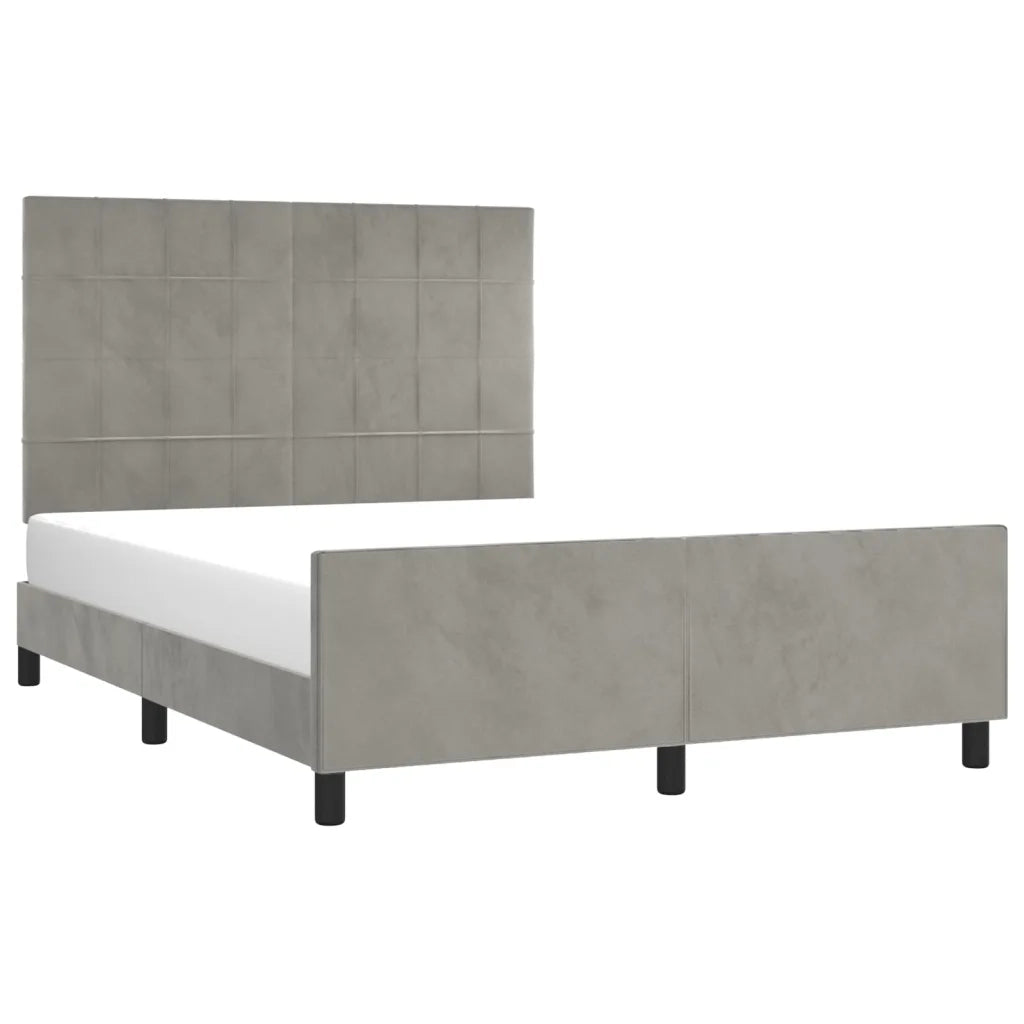 Giroletto senza Materasso Grigio Chiaro 140x190 cm Velluto 3125751