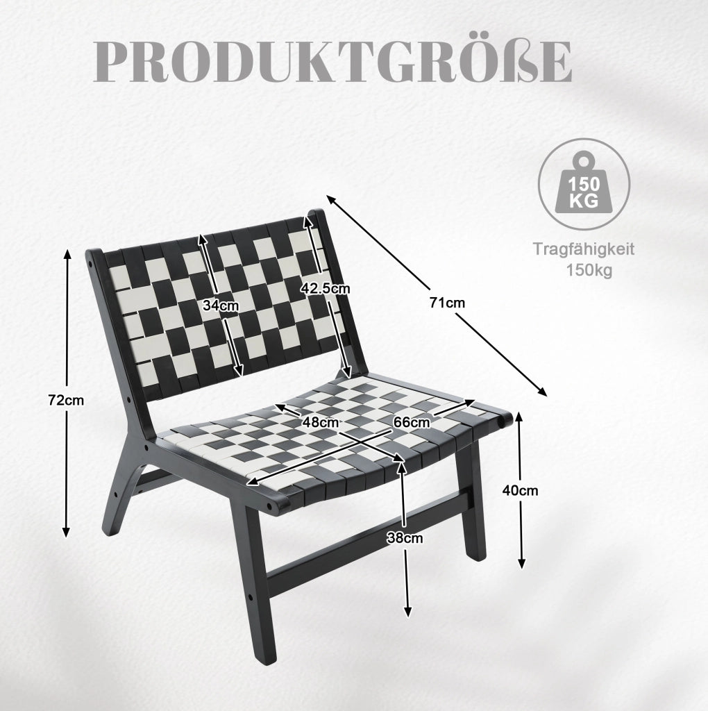 SEDIA Intrecciata Senza Braccioli 71x66x72 cm PU Nera