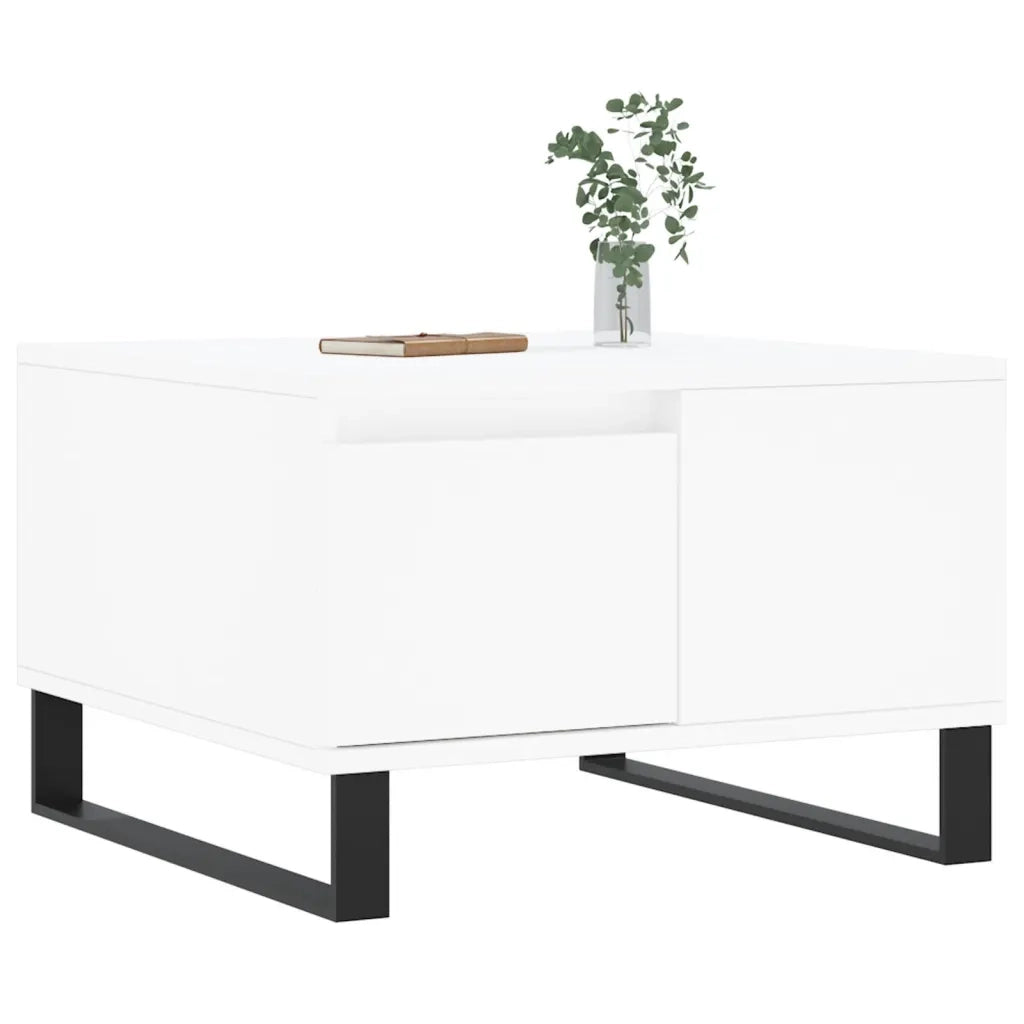 Tavolino da Salotto Bianco 55x55x36,5 cm in Legno Multistrato 830764