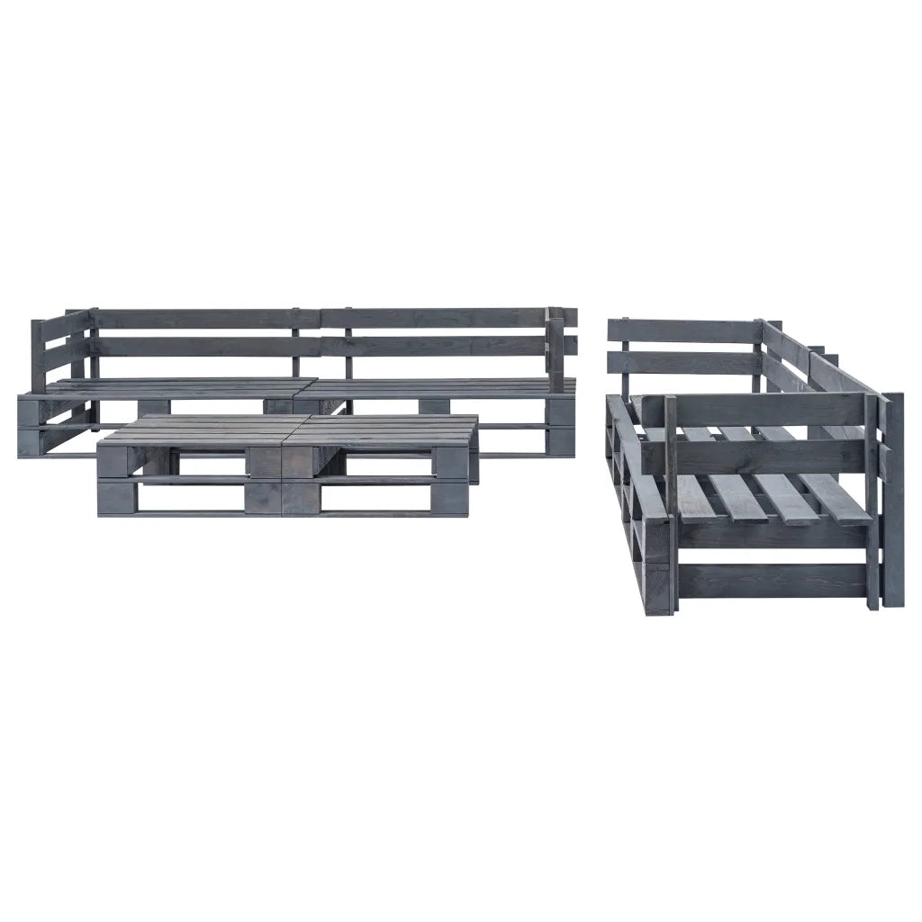 Set Mobili da Giardino 6 pz Pallet Legno Grigio 276322