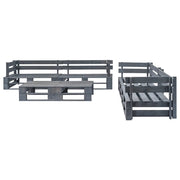 Set Mobili da Giardino 6 pz Pallet Legno Grigio 276322