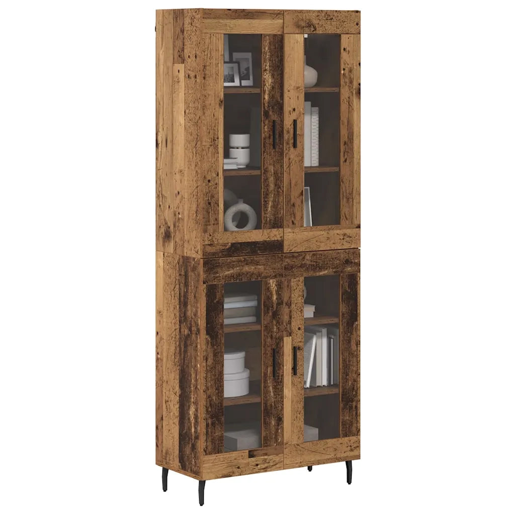 Credenza 2 pz | Madia | Buffet da pranzo | Armadio da pranzo Legno vecchio Legno Stratificato e Vetro