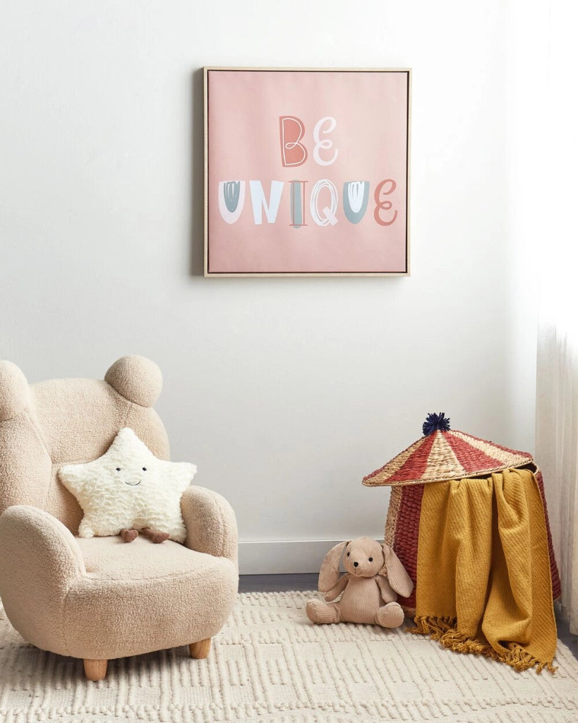 Stampa su tela Rosa 63 x 63 cm Modello di testo Forma quadrata Cornice in MDF Soggiorno moderno eclettico Corridoio