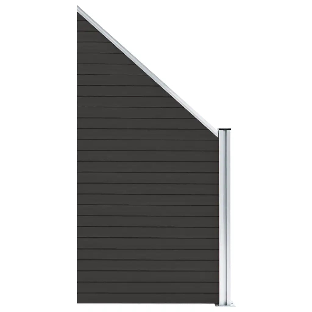Pannello di recinzione | Recinzione da Giardino in WPC 95x(105-180) cm Nero