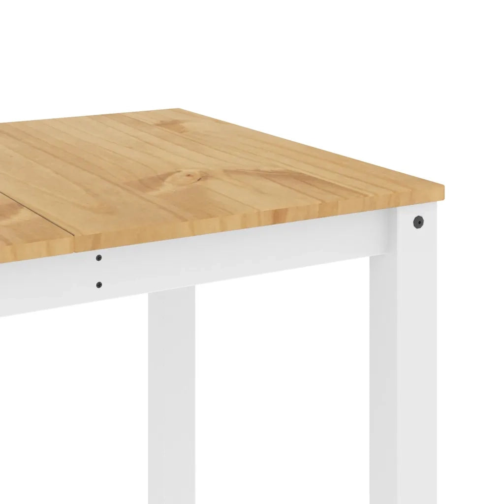 Tavolo da Pranzo Panama Bianco 160x80x75 cm Legno Massello Pino