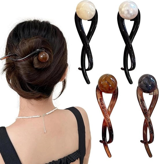 4 tipi di spille per capelli a banana per donne, spille per capelli francesi eleganti, accessori per capelli a perle, spille per capelli a banana francesi, spille per capelli a banana per donne