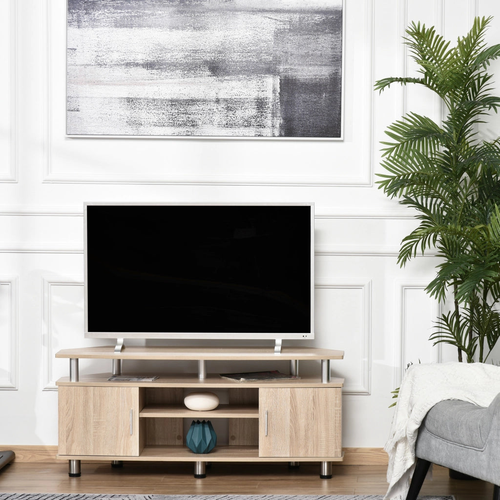 Mobile TV per televisori fino a 55 pollici con 2 ante e 2 ripiani ¨C Zephmum ¨C Roble 120x39.5x52 cm