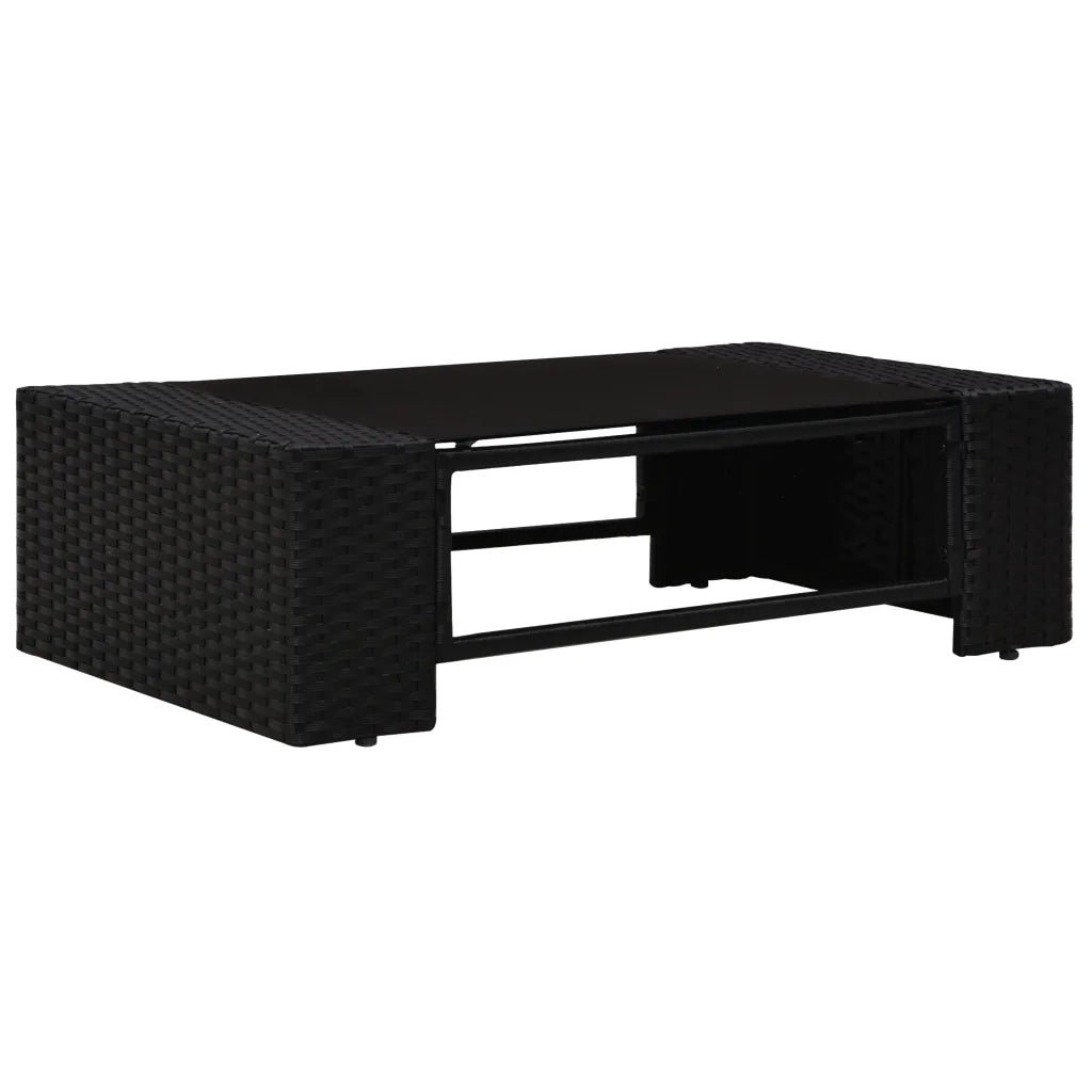 Set Divani da Giardino 4 pz in Polyrattan Nero 3054577