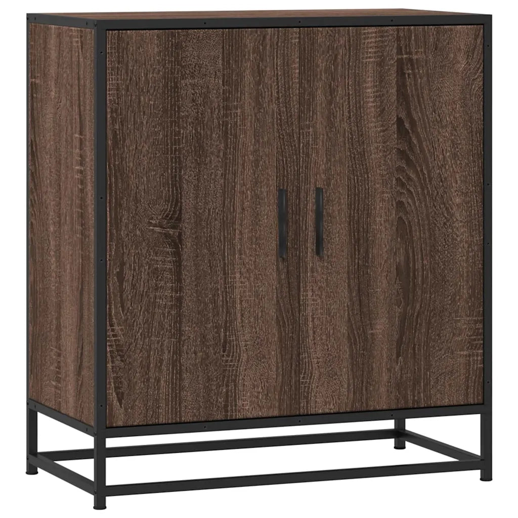 Credenza Rovere Marrone 68x35x76 cm in Truciolato e Metallo 848968