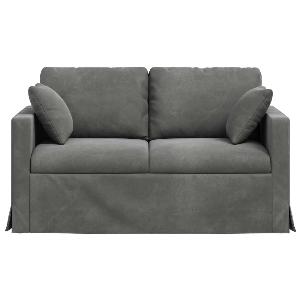 Divano Grigio scuro 138 x 78 x 80 cm Velluto