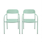 Set di 2 sedie da giardino impilabili in metallo verde 56 x 58 x 78 cm
