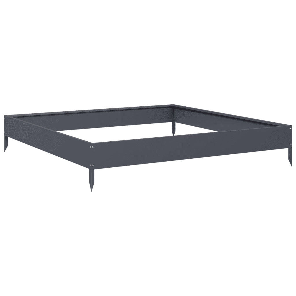 vidaXL Fioriera Rialzata da Giardino Antracite 100x100x18,5cm Acciaio