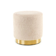 Pouf Gipsy 425 in Finta Pelliccia Avorio e Oro