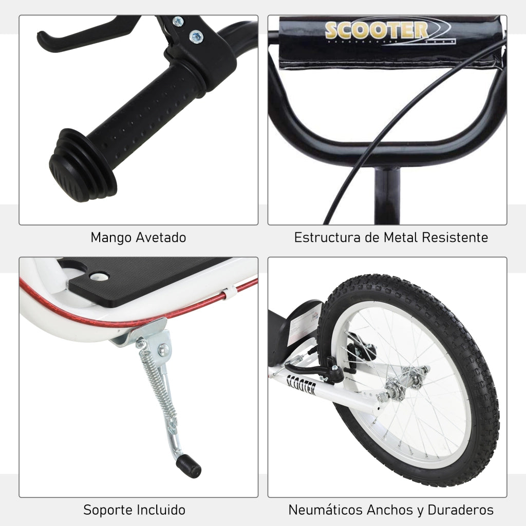 Scooter per Bambini e Adolescenti ¨C zephmum ¨C Bianco 139x58x90-96 cm