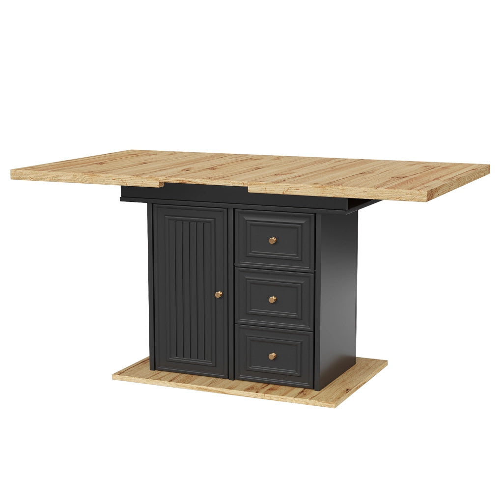 Tavolo da Pranzo Allungabile con LED ¨C MINIMAL ¨C Legno, 110(140)x80x75 cm, 6 Persone
