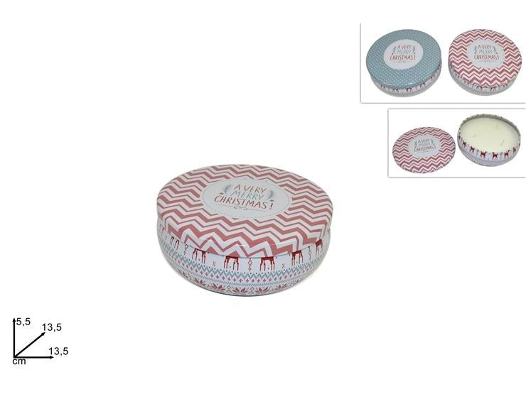 1 Pezzo Candela Profumata Natale in Barattolo di Metallo 13,5 cm 2 Colori