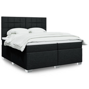 Giroletto a Molle con Materasso Nero 200x200 cm in Tessuto 3290597
