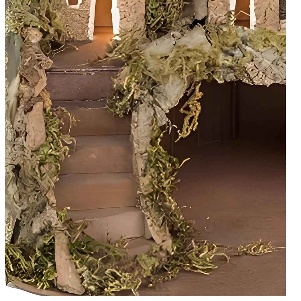 PRESEPE NAPOLETANO NATALIZIO CON LUCI LED INTEGRATE FATTO A MANO ARTIGIANALE