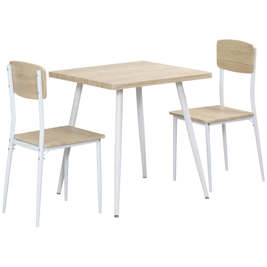 Tavolo da pranzo con 2 sedie ¨C zephmum ¨C bianco metallo MDF