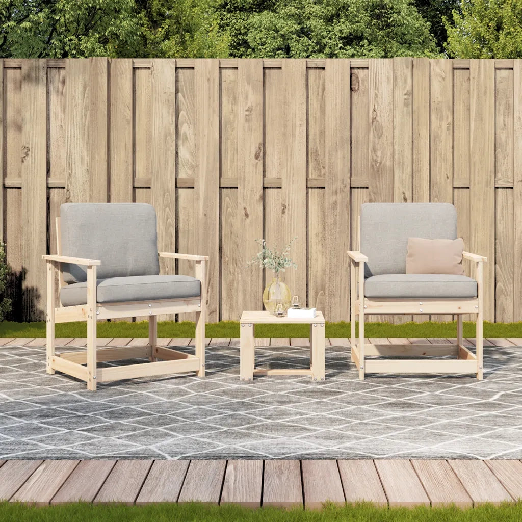 Set Salotto da Giardino 3 pz in Legno Massello di Pino 832630