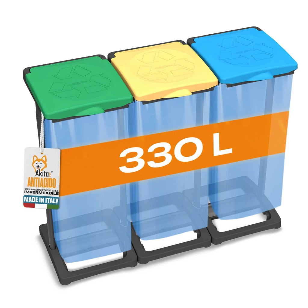 Portasacchi Differenziata 330L Akitaink 3 Scomparti