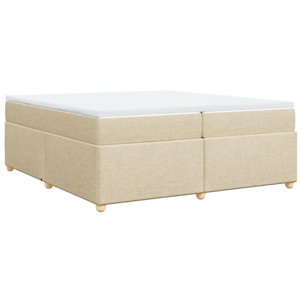vidaXL Giroletto a Molle con Materasso Crema 200x200 cm in Tessuto