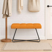 Panchina con bottoni imbottiti Giallo Scuro 80 x 40 x 46 cm 42038366