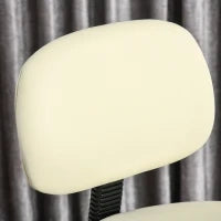 Sgabelli da Bar, Sedie Girevoli, Sgabelli da Lavoro, Sgabelli da Ufficio, Altezza Regolabile, Girevole a 360°, con Schienale, Imbottito, Ampio Sedile per un Miglior Comfort, PU, 56 x 57 x 104-127 cm, Beige
