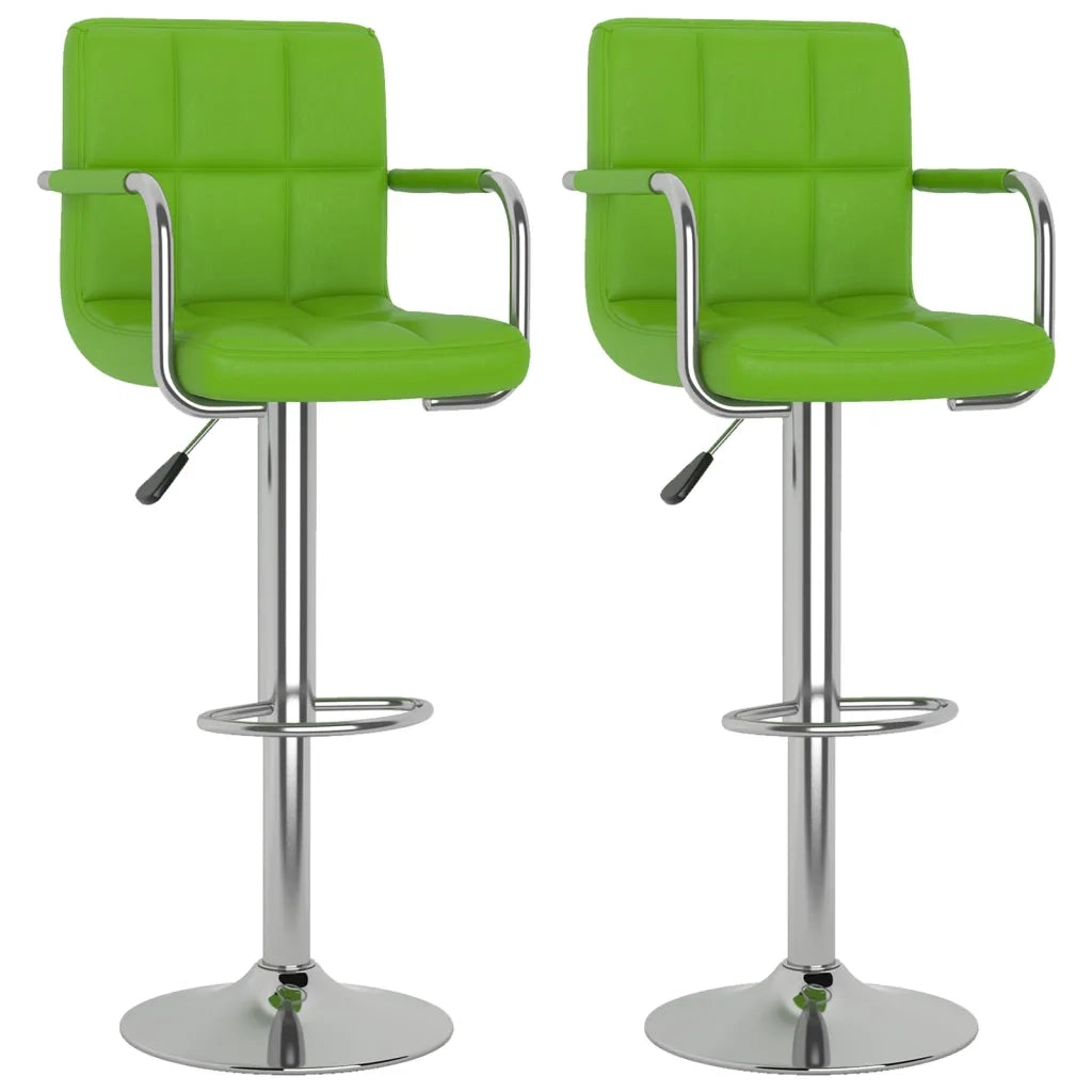 Sgabelli da Bar 2 pz Verdi in Similpelle 334602