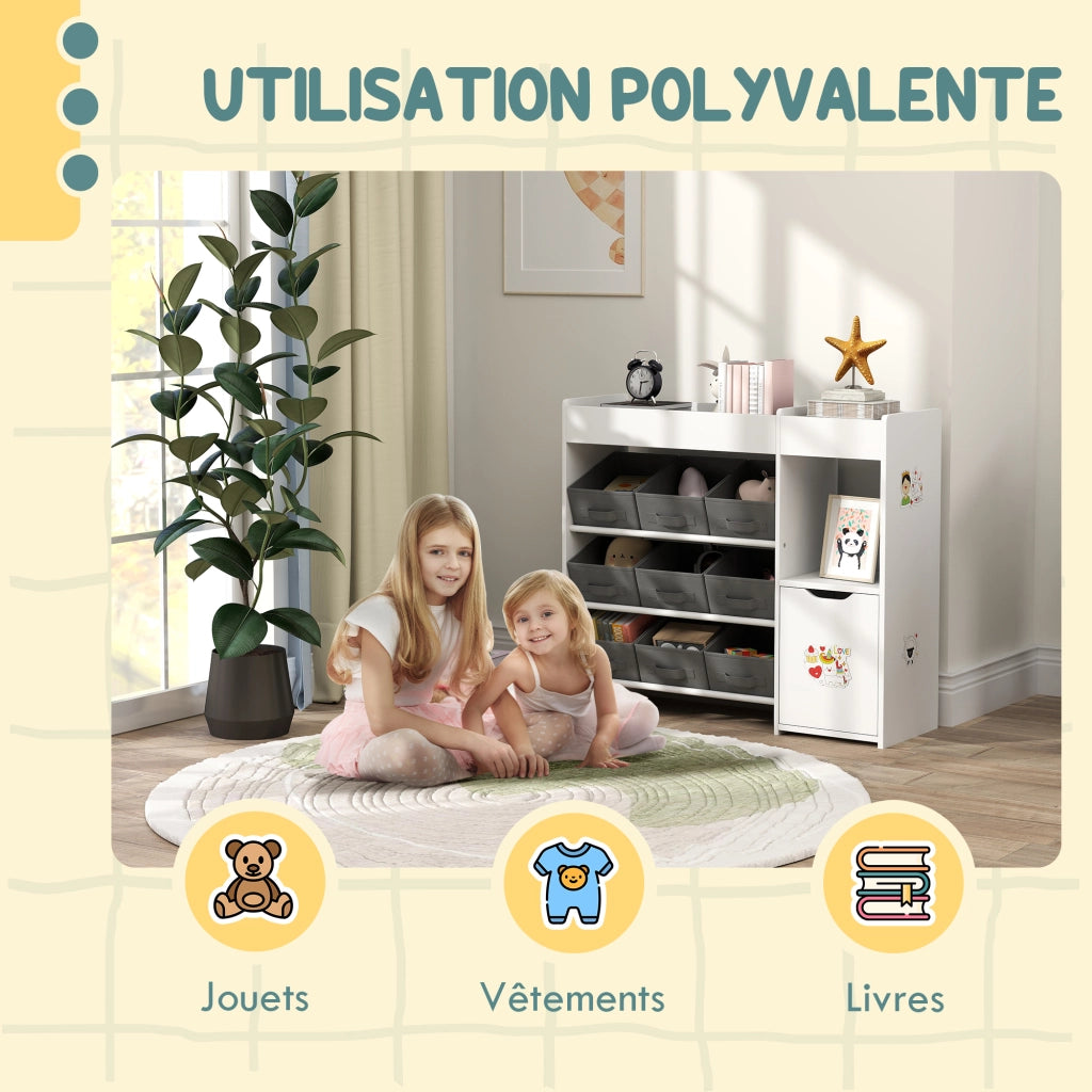 Mobile per bambini con 9 cassetti e armadio ¨C zephmum ¨C bianco